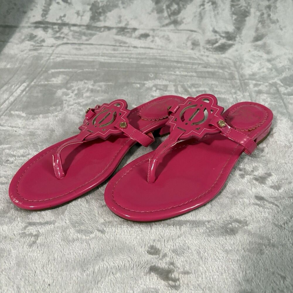 Crown &Ivy Wylie Hot Pink Sandals Size 7.5 Summer Preppy Spring Medium Width